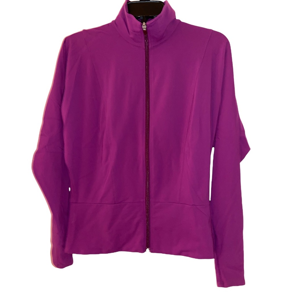 NWOT LUCY Dark Pink Fuscia Long Sleeve Zip Up Jacket Size Small